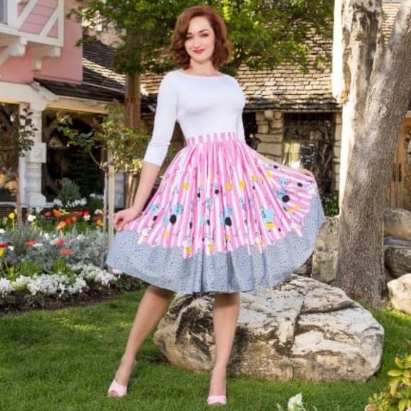Pinup Couture Mary Blair Jenny Skirt Circus Elephant Print Skirt NWT